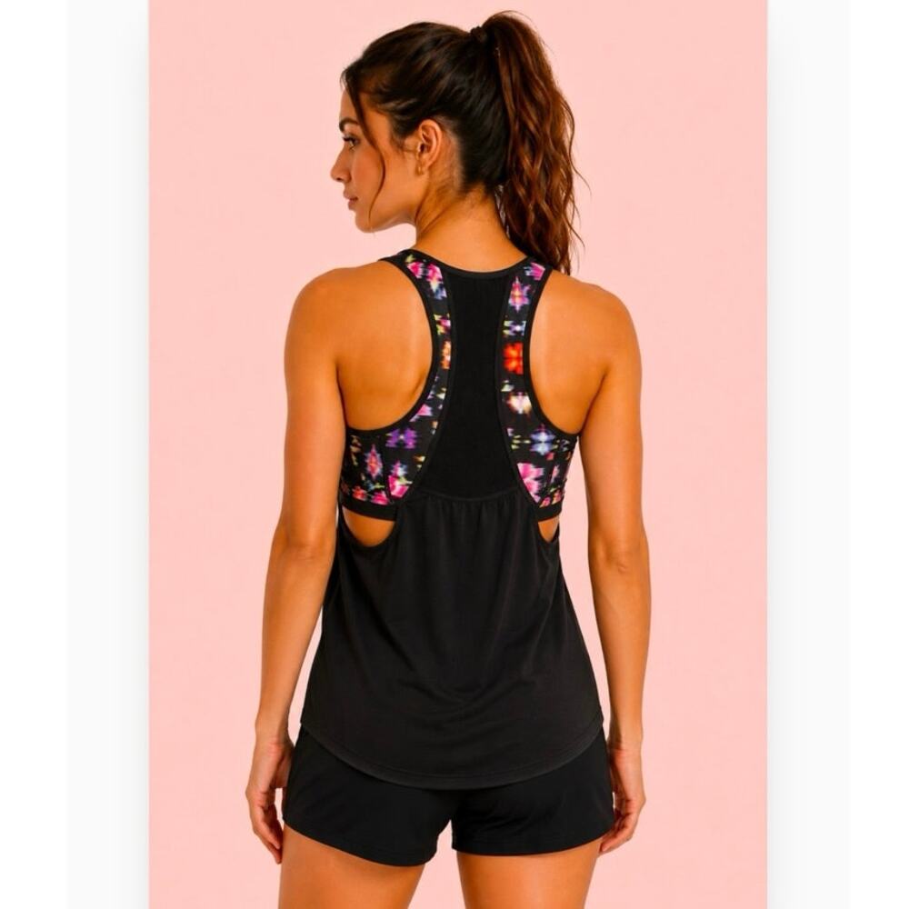 Athleta freedom supercharged tank & Sports Bra black & Multicolor Women’s S